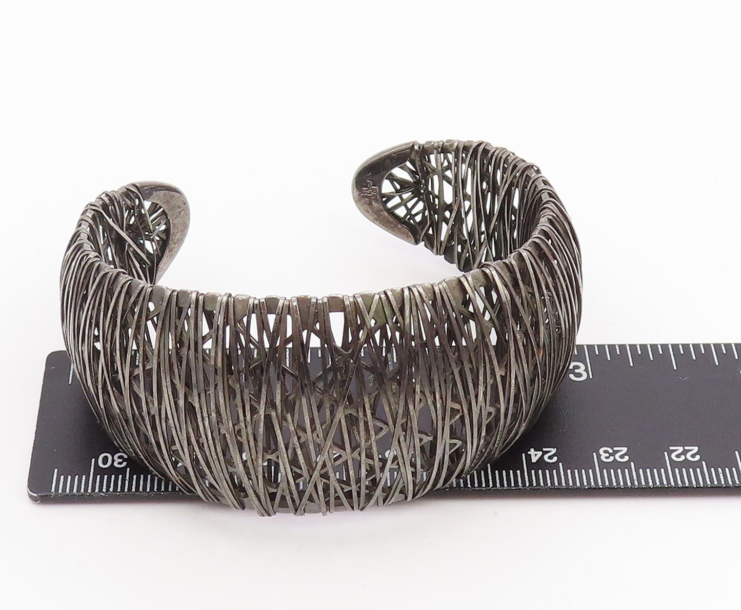 925 Sterling Silver Vintage Bracelet MILOR Intertwined Tangle Mesh Cuff  BT11953