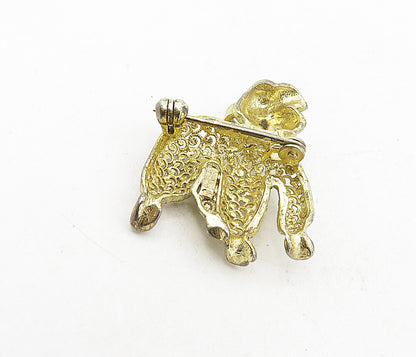 GERMANY 925 Silver  Vintage Petite Gold Plated Swirl Puppy Brooch Pin  BP3188