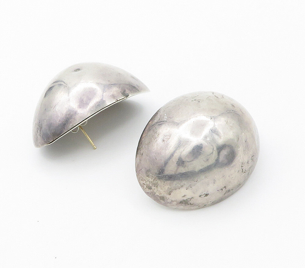 BAYANIHAN 925 Silver & 14K GOLD  Vintage Hollow Dome Drop Earrings  EG7930