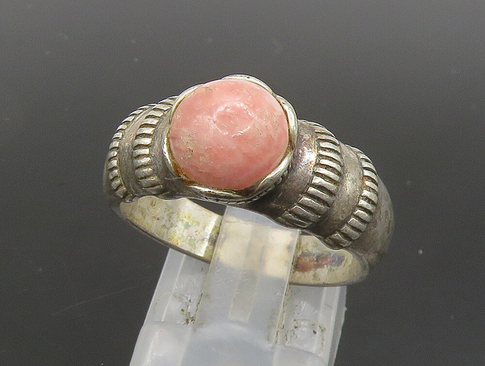 CAROLYN POLLACK 925 Sterling Silver Vintage Rhodochrosite Band Ring Sz 9 RG24013