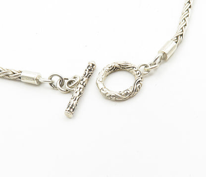 925 Sterling Silver  Vintage Cabochon Black Onyx Swirl Chain Necklace  NE1792