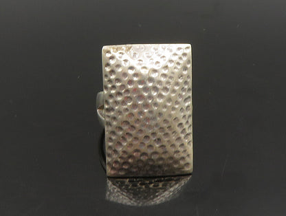 925 Sterling Silver  Vintage Rectangular Hammered Ring Sz 8.5  RG24304