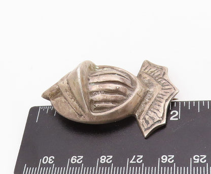 925 Sterling Silver Vintage Tie Pin Vintage Dark Tone Solder Helmet  TR3867