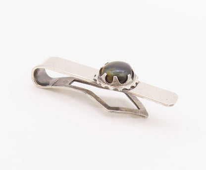 925 Sterling Silver Vintage Money Clip MEXICO Cabochon Tigers Eye  TR3919