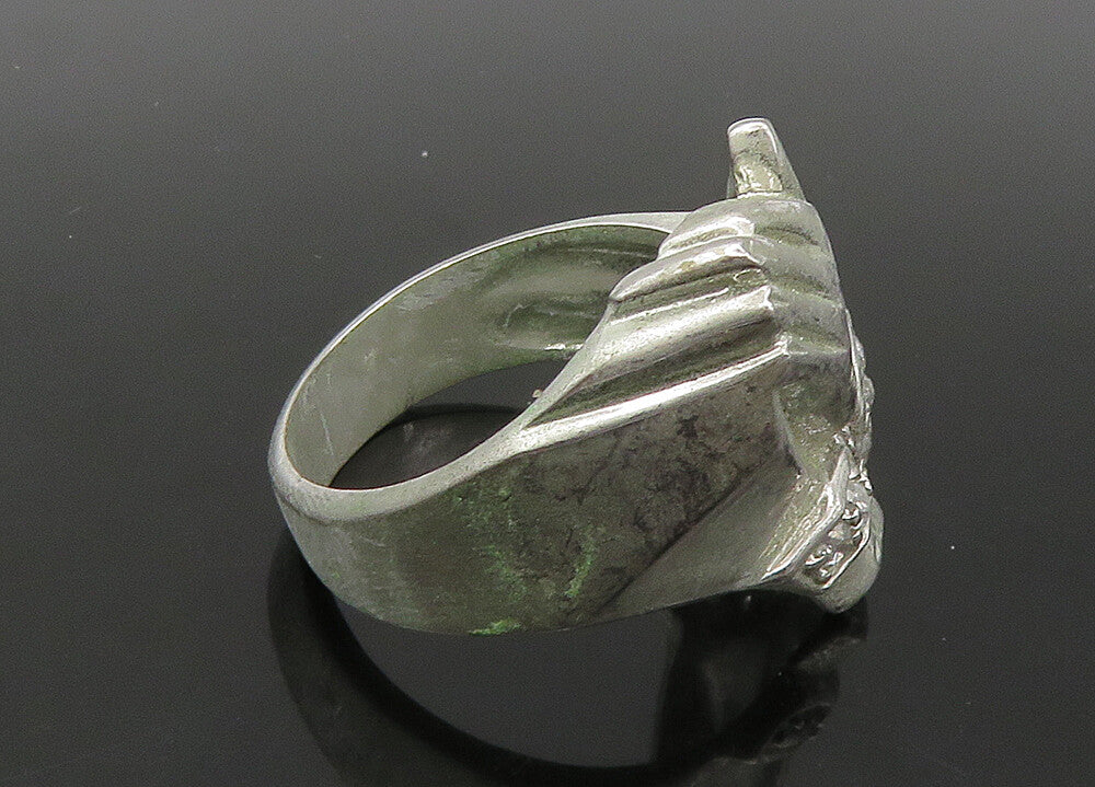 925 Sterling Silver  Vintage Topaz Prayer Hands Large Band Ring Sz 12  RG22431