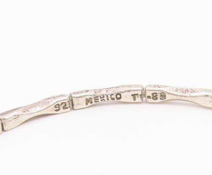 MEXICO 925 Silver  Vintage Shiny Diamond Cut Detail Bangle Bracelet  BT9044