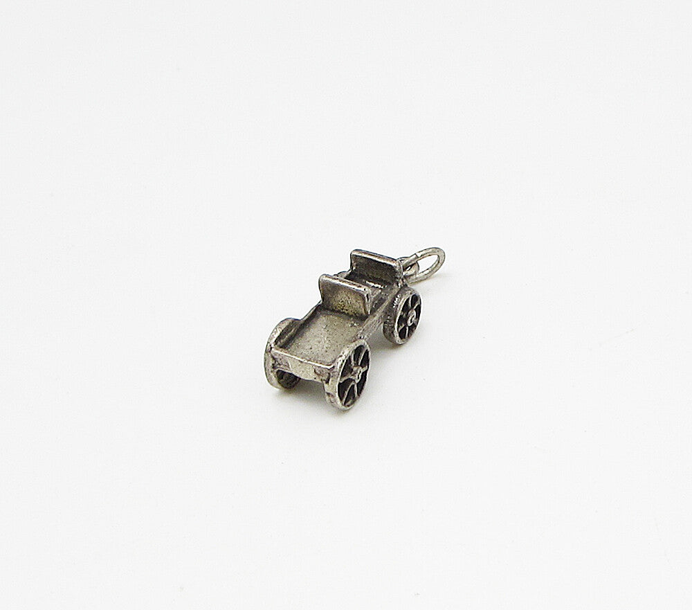 925 Sterling Silver  Vintage Field Car Charm Pendant  PT2290