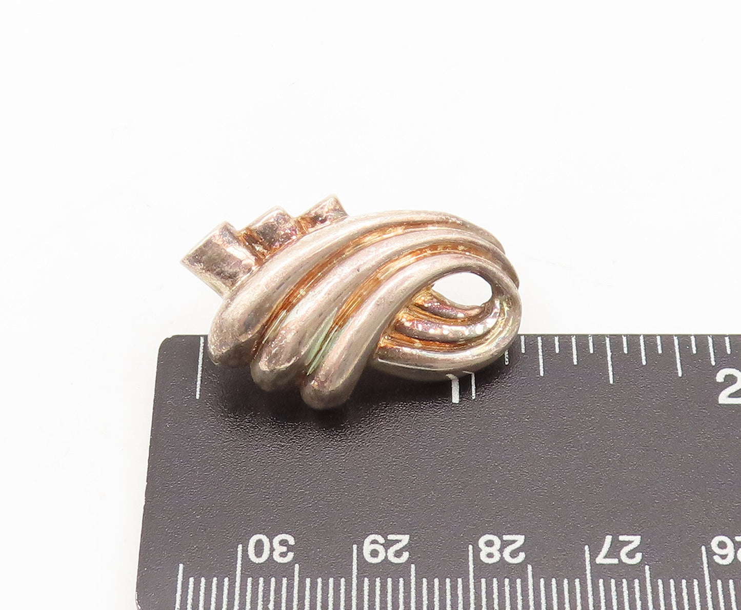 925 Sterling Silver  Vintage Designer Swirl Carved Loop Earrings  EG12696