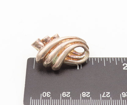 925 Sterling Silver  Vintage Designer Swirl Carved Loop Earrings  EG12696