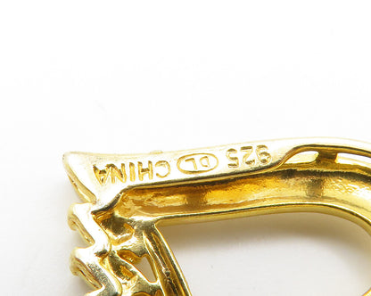 925 Sterling Silver  Genuine Diamond Gold Plated Love Heart Pendant  PT11392