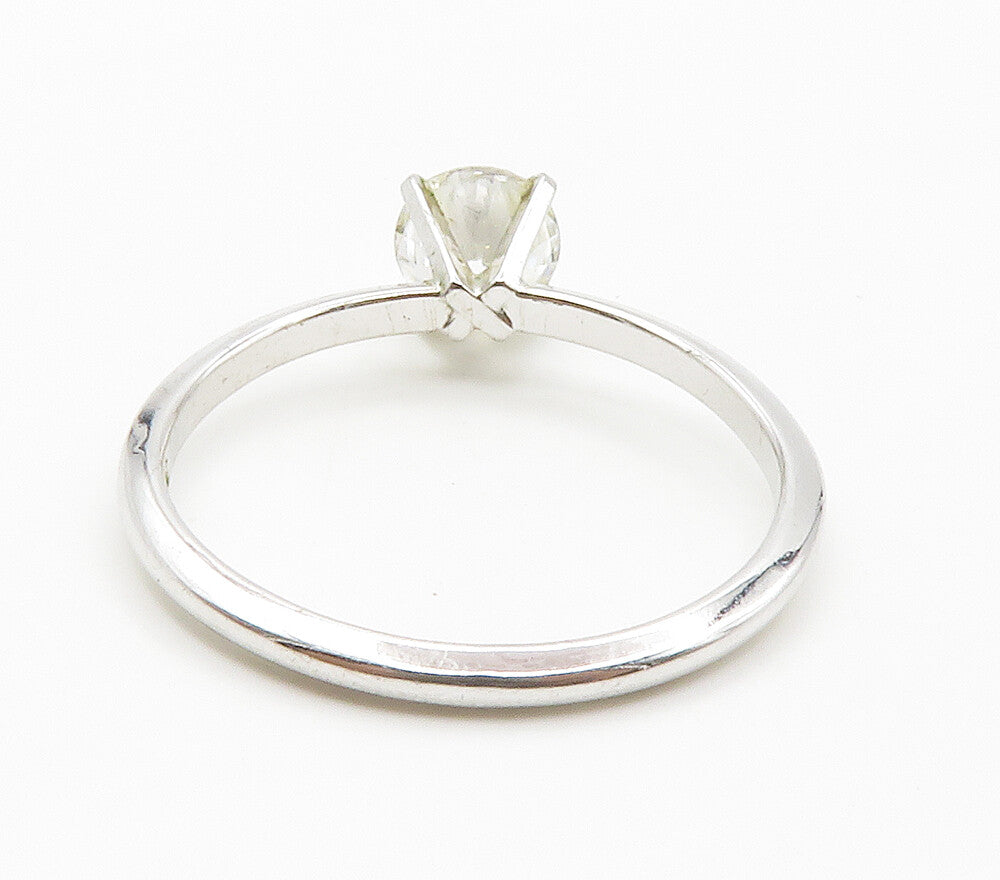 ESPO 925 Silver  Prong Set Cubic Zirconia Shiny Solitaire Ring Sz 11  RG15074