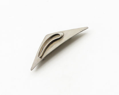 925 Sterling Silver  Vintage Modernist Designed Smooth Brooch Pin  BP7085