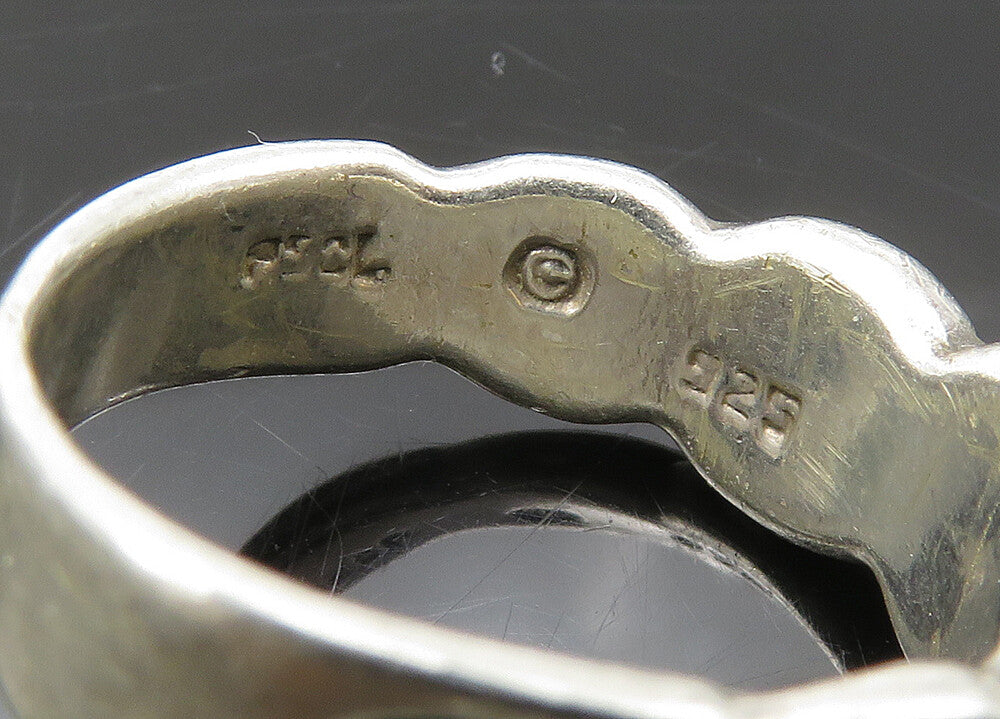 PETER STONE 925 Silver  Vintage Arrow Cross Oxidized Band Ring Sz 6  RG22627