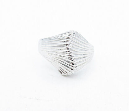 ESPO 925 Sterling Silver  Shiny Fluted Swirl Dome Band Ring Sz 8.5  RG5528