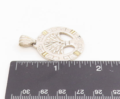 925 Sterling Silver Vintage Pendant Two Tone Intricate Tree of Life  PT25708