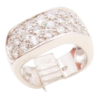 925 Sterling Silver Vintage Ring Round Cut CZ Wavy Cluster Band  Sz 7  RG35658