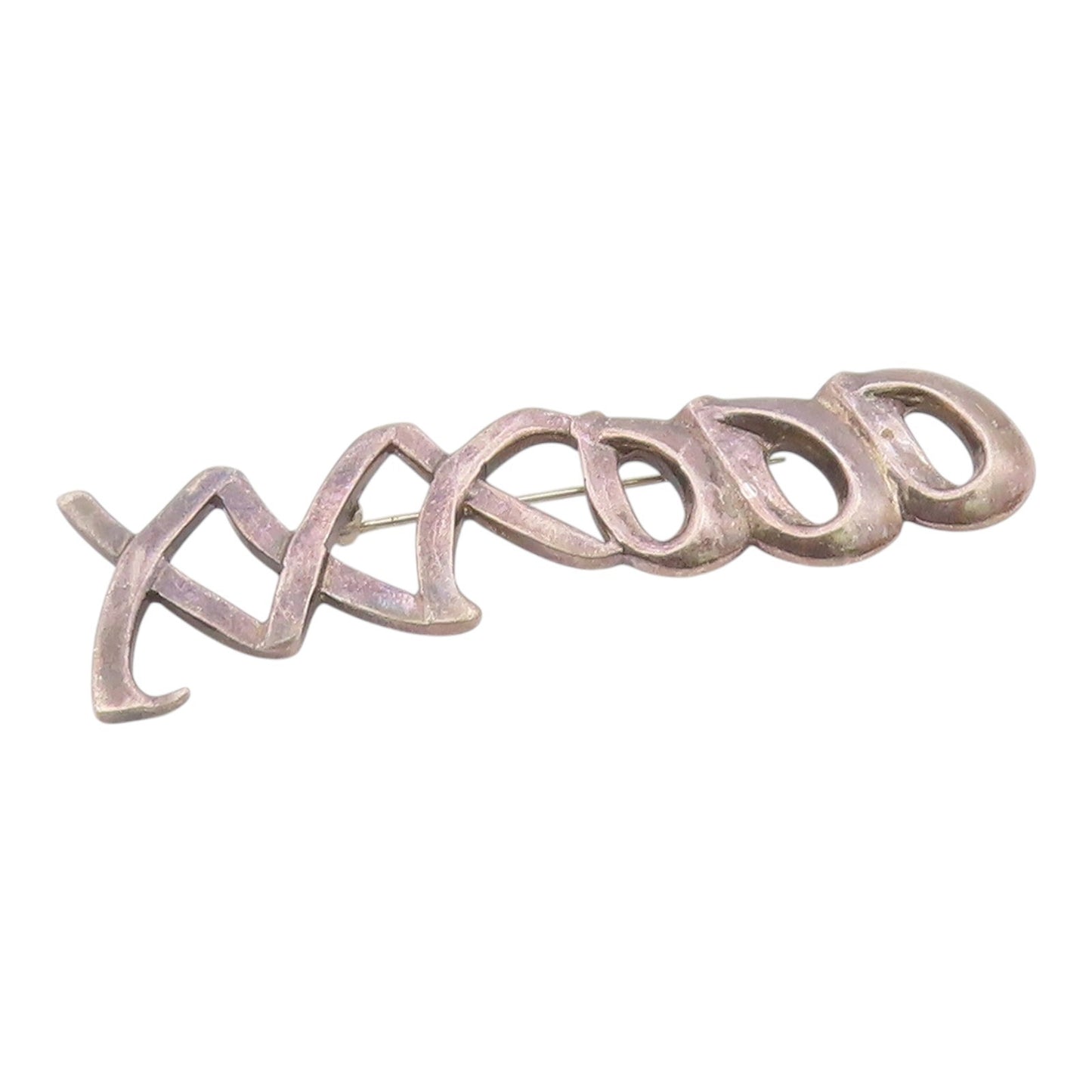 MEXICO 925 Silver  Vintage Minimalist XOXO Hugs & Kisses Brooch Pin  BP10192