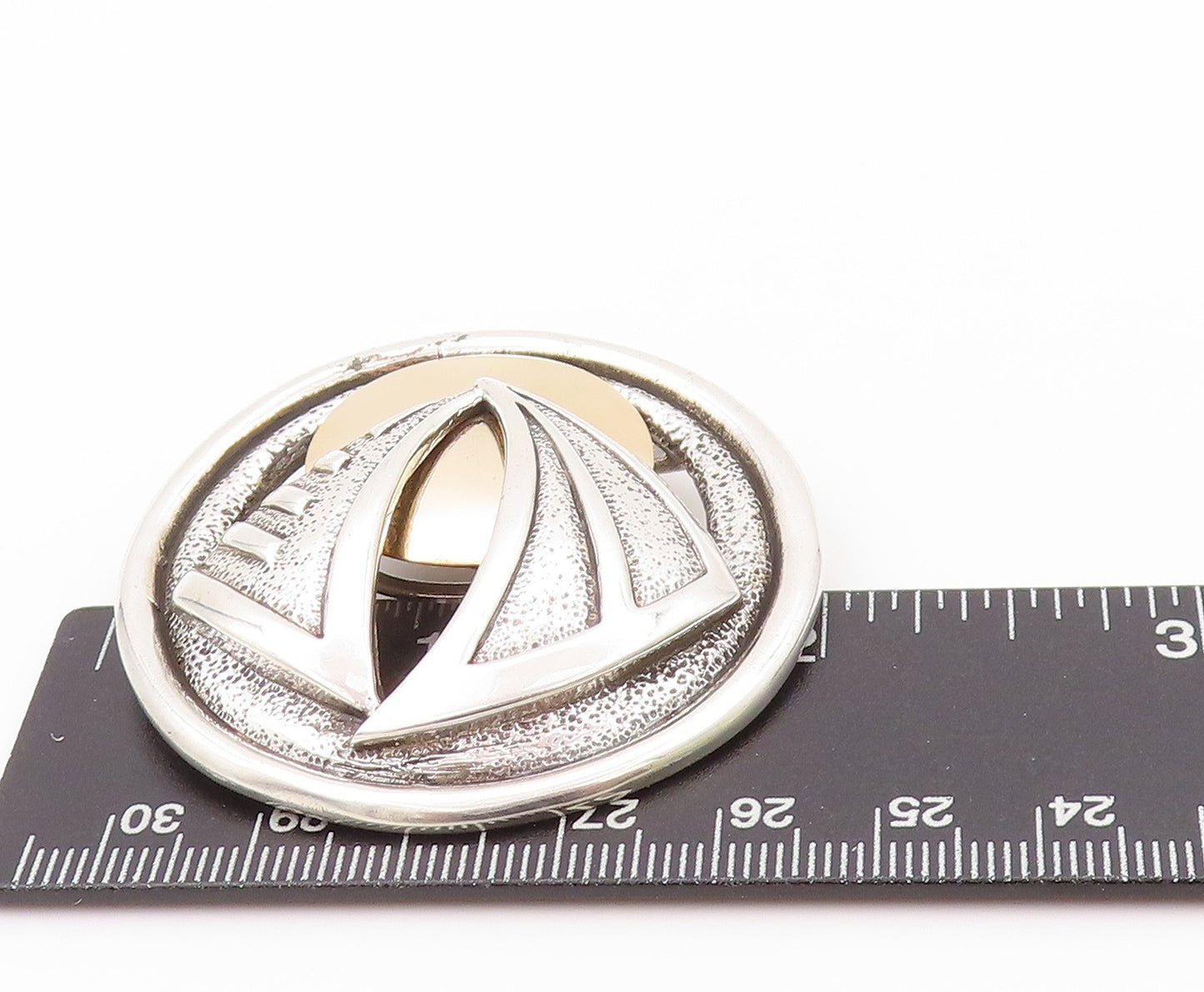 925 Sterling Silver Vintage Pendant NWSA Modernist Abstract Cutout  PT24039