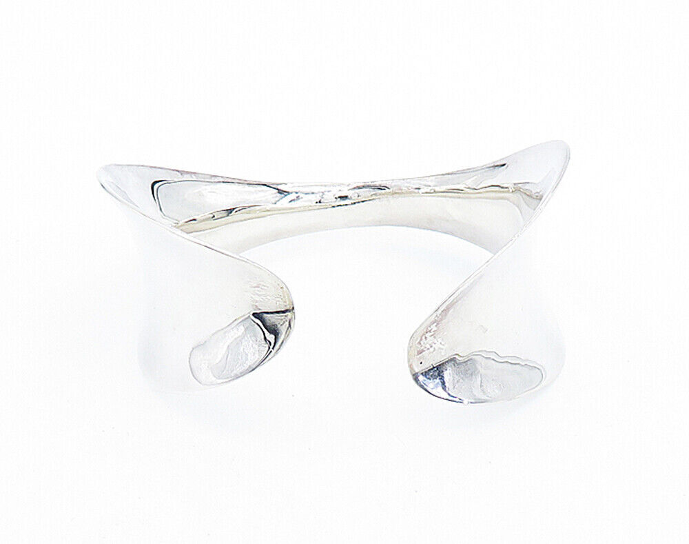 RLM STUDIO 925 Silver  Shiny Polished Concave Tapered Cuff Bracelet  BT2773