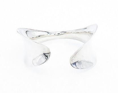 RLM STUDIO 925 Silver  Shiny Polished Concave Tapered Cuff Bracelet  BT2773