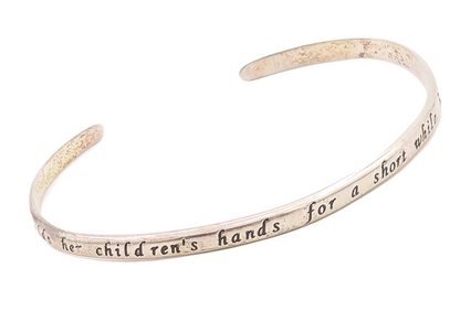 925 Sterling Silver Vintage Bracelet Solid Etched Mother's Love Cuff  BT10675