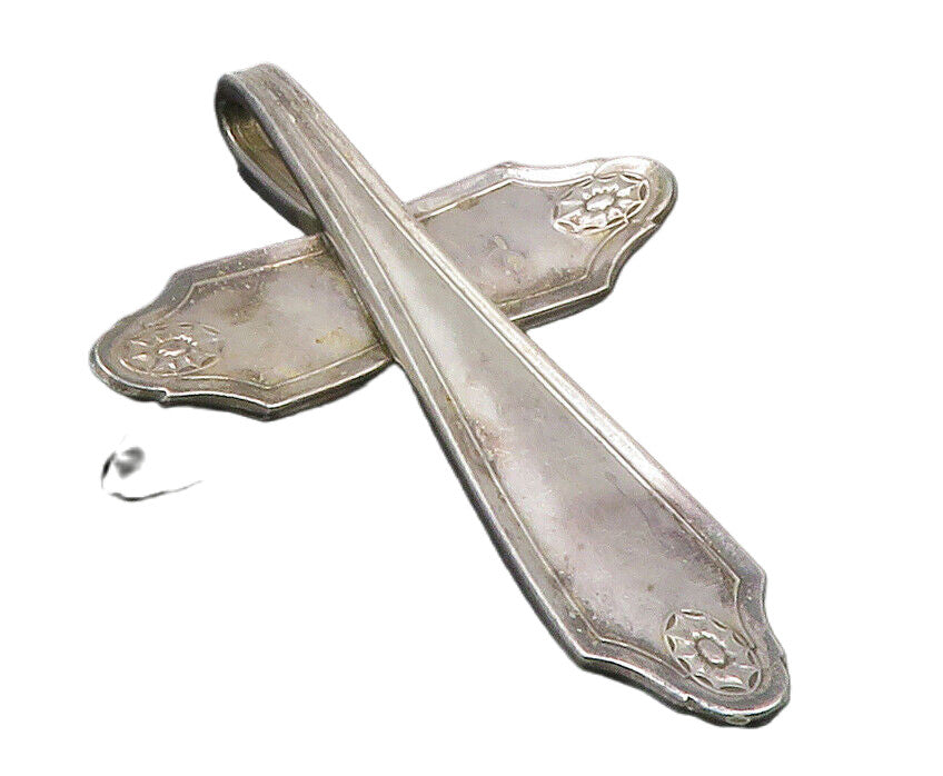925 Sterling Silver  Vintage Floral Detail Religious Cross Pendant  PT9837