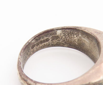 925 Sterling Silver Vintage Ring Crushed Turquoise Inlay Band  Sz 6  RG35176