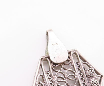 925 Sterling Silver Vintage Bracelet Designer Floral Open Work Band  BT11121