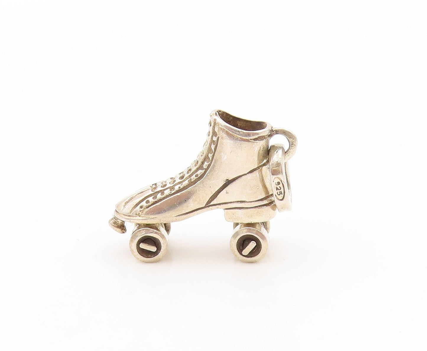 925 Sterling Silver Vintage Pendant Skating Shoe With Wheels Charm  PT24114