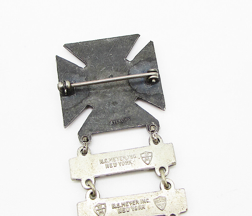 925 Sterling Silver  Vintage N.S. Meyer Inc New York Brooch Pin  BP1003