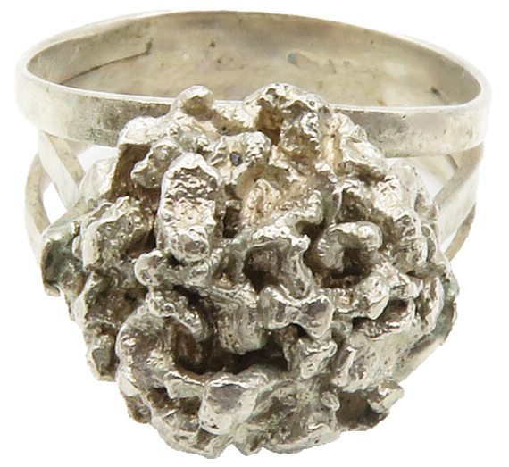 925 Sterling Silver  Vintage Modernist Sculpted Band Ring Sz 6.5  RG14938