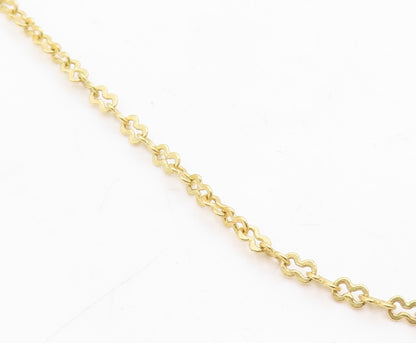 925 Sterling Silver Vintage Necklace Gold Plated CZ Pave Paperclip Drop  NE4869