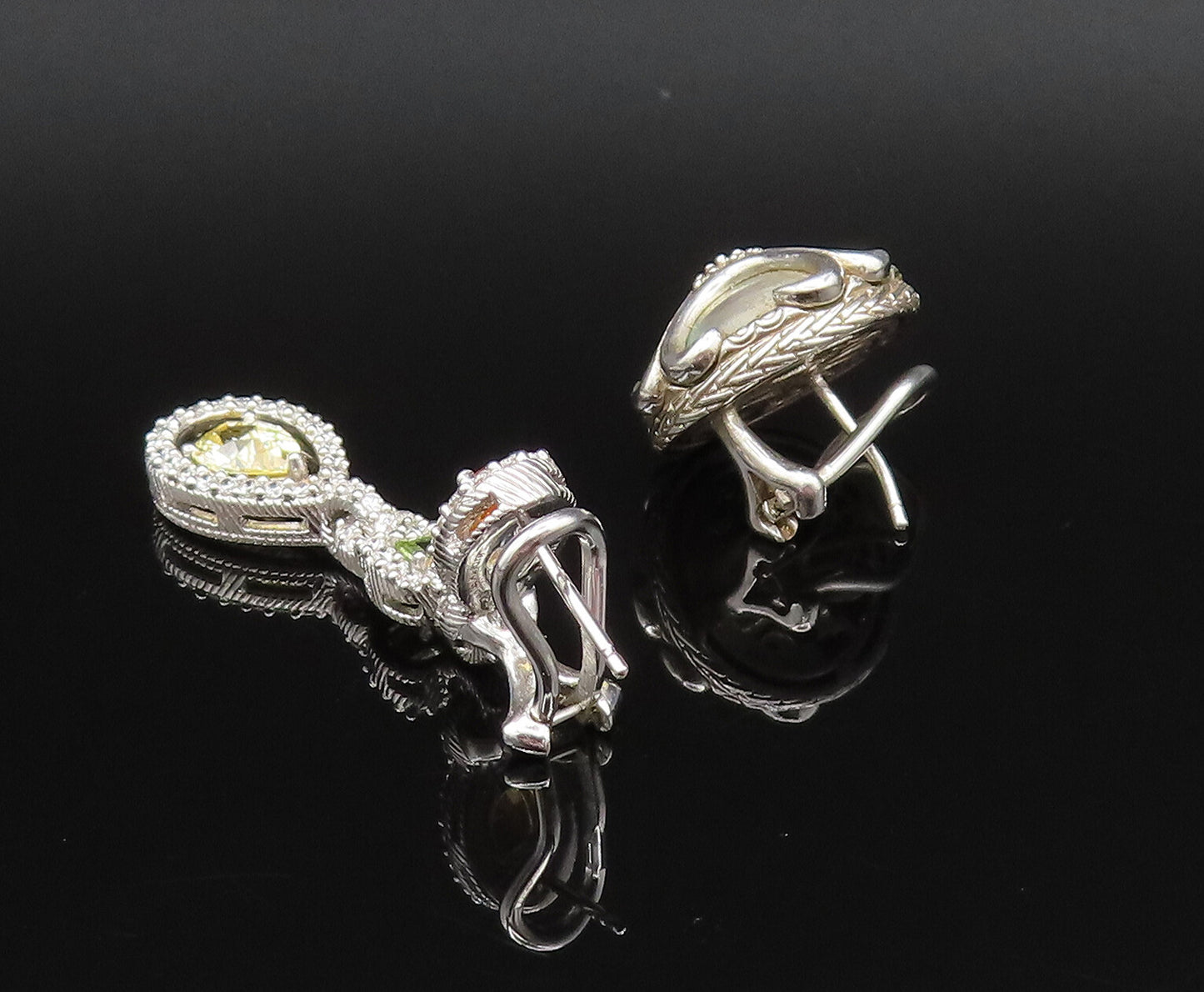 JUDITH RIPKA 925 Silver  Vintage Multi Stones Singles Lot Earrings  EG12023