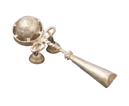 925 Silver  Vintage For Babies Dangling Bells Jingling Nose Making Toy  TR3515