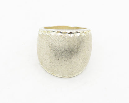 EURSA 925 Sterling Silver  Vintage Diamond Cut Border Band Ring Sz 8  RG17717