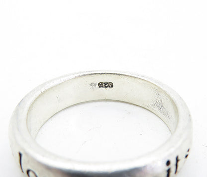 925 Sterling Silver  Vintage True Love Waits Stamped Purity Ring Sz 7.5 RG4564