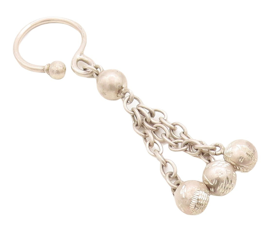 925 Sterling Silver Vintage Keychain MIDDLE EAST Puffed Beaded Design   TR3774
