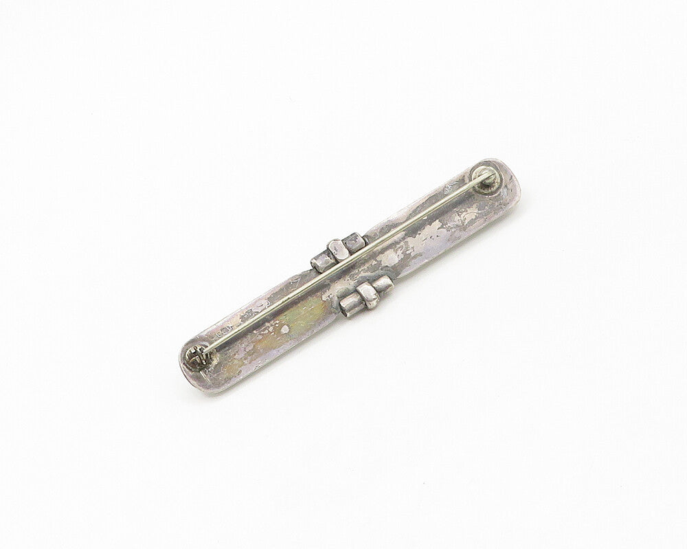 925 Sterling Silver  Vintage Modernist Designed Shiny Brooch Pin  BP6805
