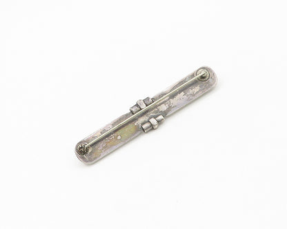 925 Sterling Silver  Vintage Modernist Designed Shiny Brooch Pin  BP6805