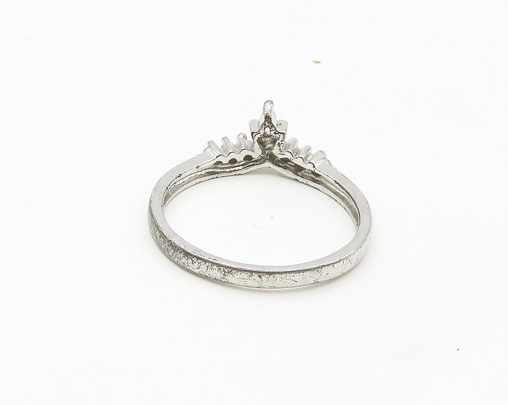 925 Sterling Silver  Vintage Topaz Royal Crown Large Band Ring Sz 11  RG17930