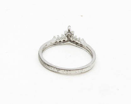 925 Sterling Silver  Vintage Topaz Royal Crown Large Band Ring Sz 11  RG17930