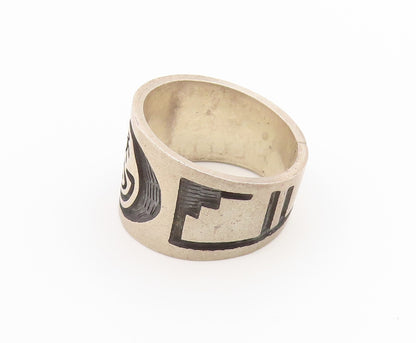 925 Sterling Silver Vintage Ring SOUTHWESTERN Mann In The Maze  Sz 6.5  RG36950