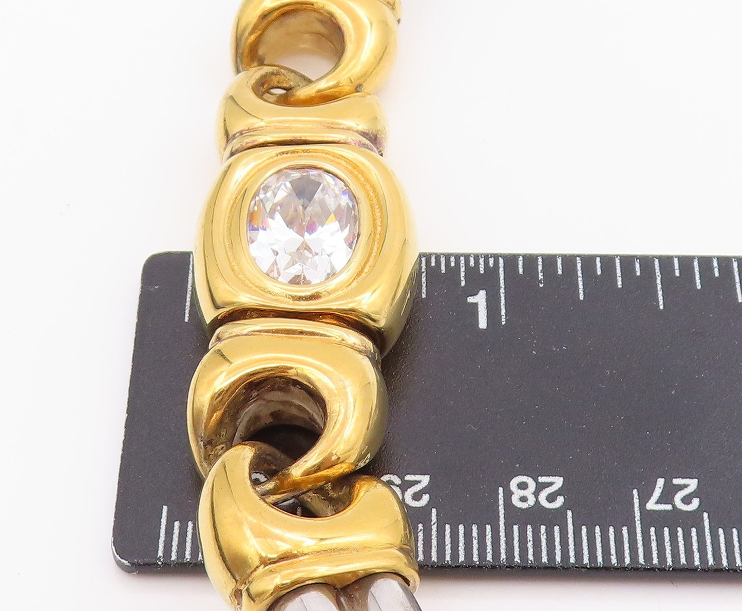 925 Sterling Silver Vintage Necklace UNOAERRE Solid Two Tone Choker  NE4715
