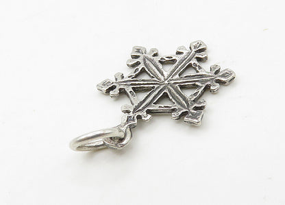 925 Sterling Silver  Vintage Shiny Petite Winter Snowflake Pendant  PT17235