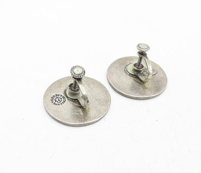 MEXICO 925 Sterling Silver  Vintage Oxidized Non Pierce Drop Earrings  EG2368