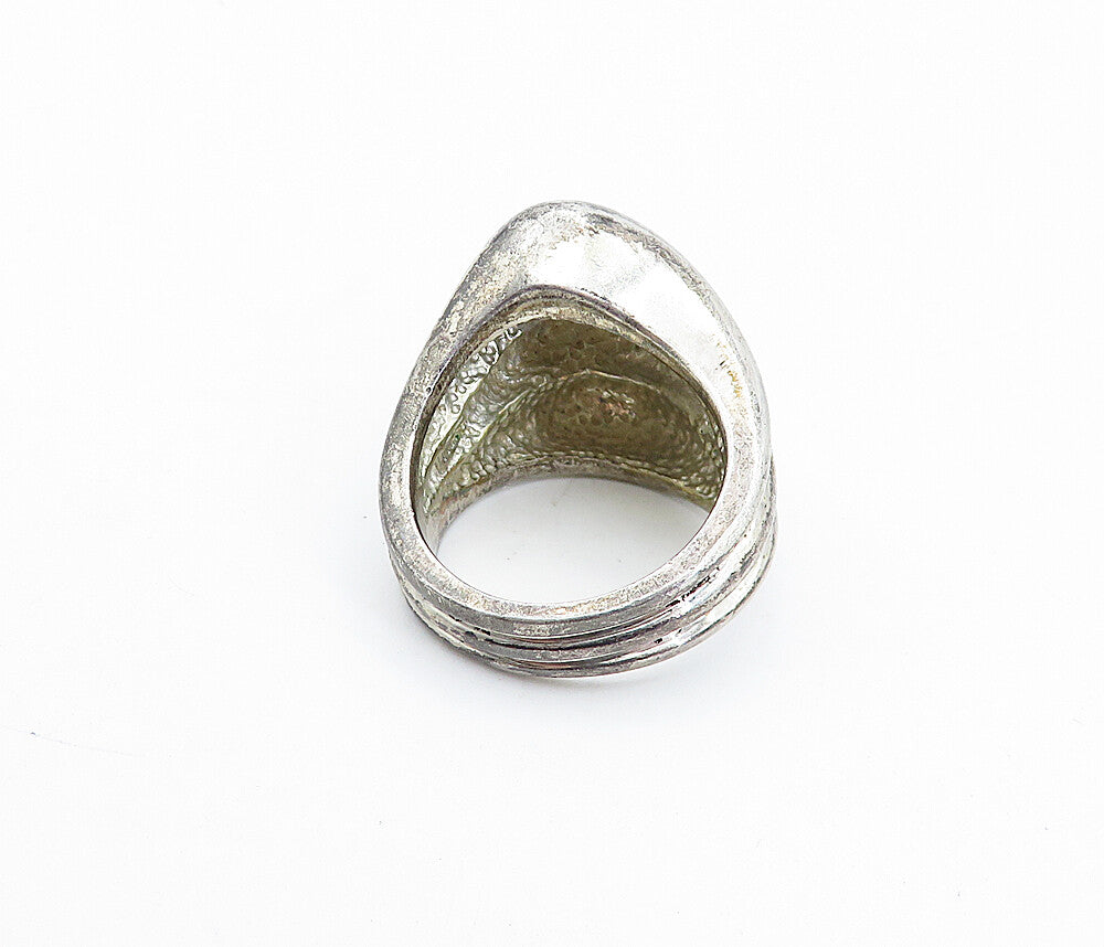 925 Sterling Silver  Vintage Modernist Fluted Dome Band Ring Sz 7  RG4359