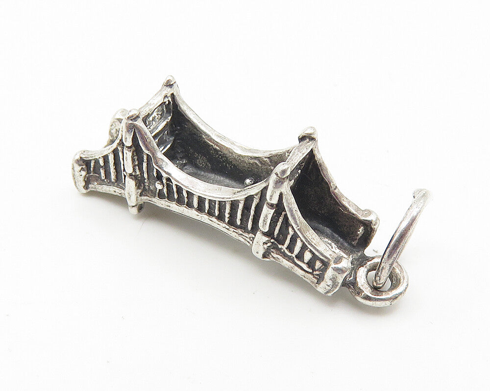 925 Sterling Silver  Vintage Petite Golden Gate Bridge Drop Pendant  PT8482