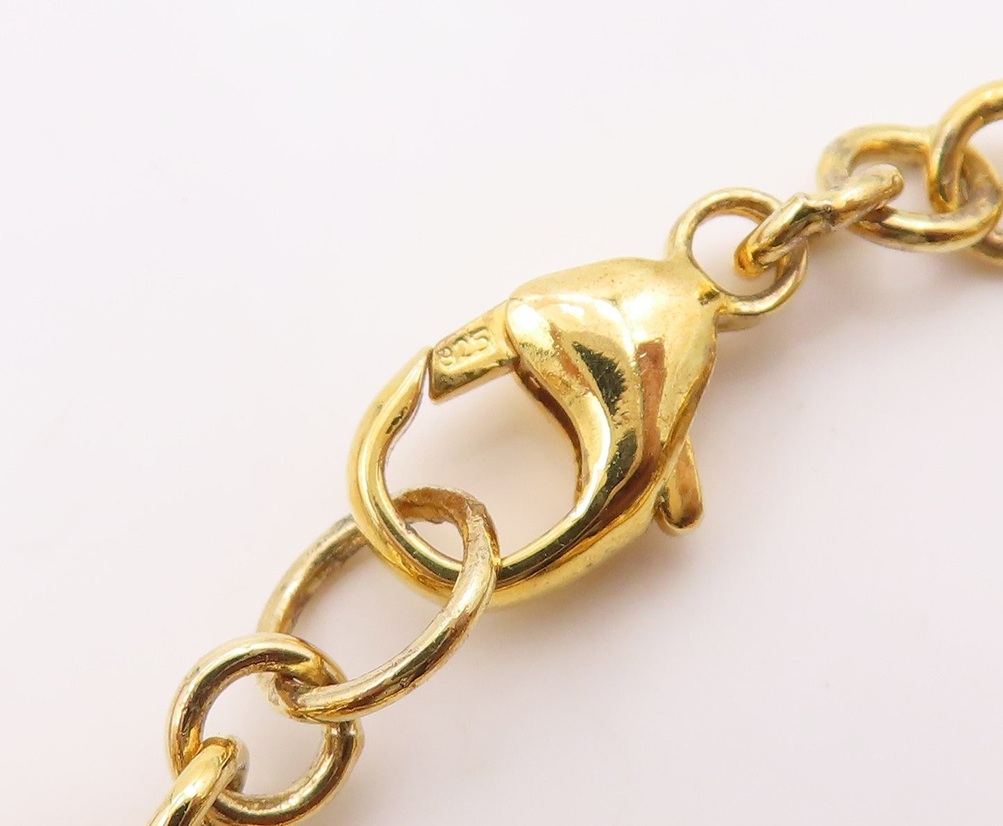 925 Sterling Silver Vintage Bracelet Gold Plated Round Cutout Medallion  BT11529
