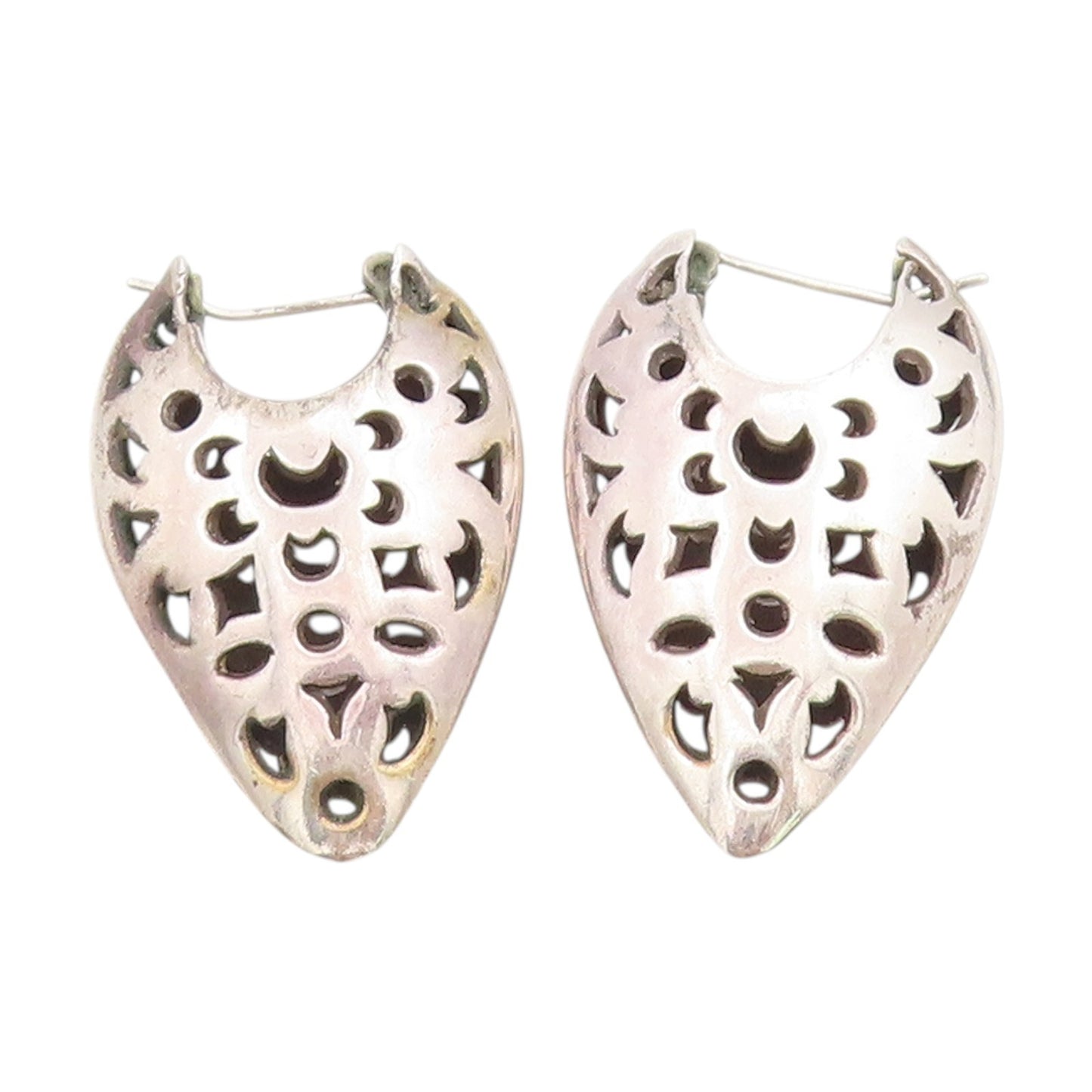 925 Sterling Silver Vintage Earrings JOHN HARDY Celestial Cut Out Drops  EG13715