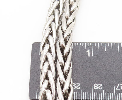 925 Sterling Silver  Vintage Swirly Lock Link Long Chain Necklace  NE4072
